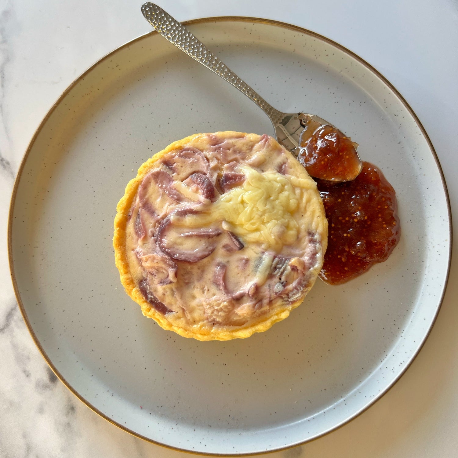 Cheese and Onion Tartlets with Limited Edition Black Bursa Fig Preserve