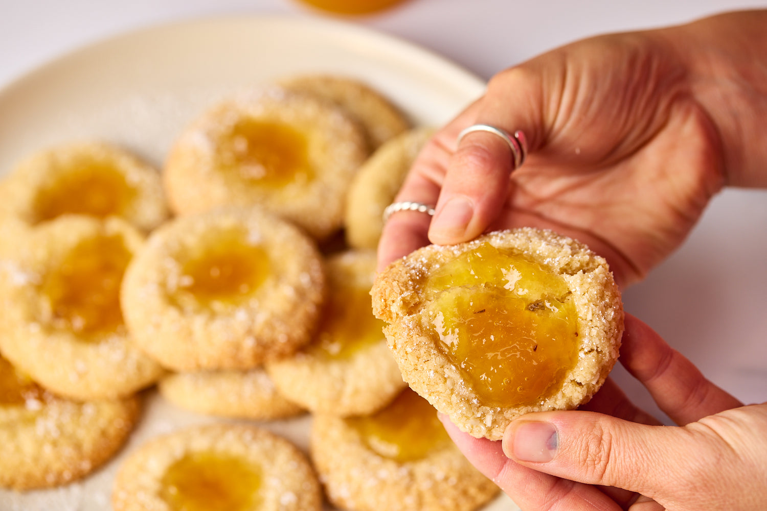 pineapple coconut thumbprint cookies