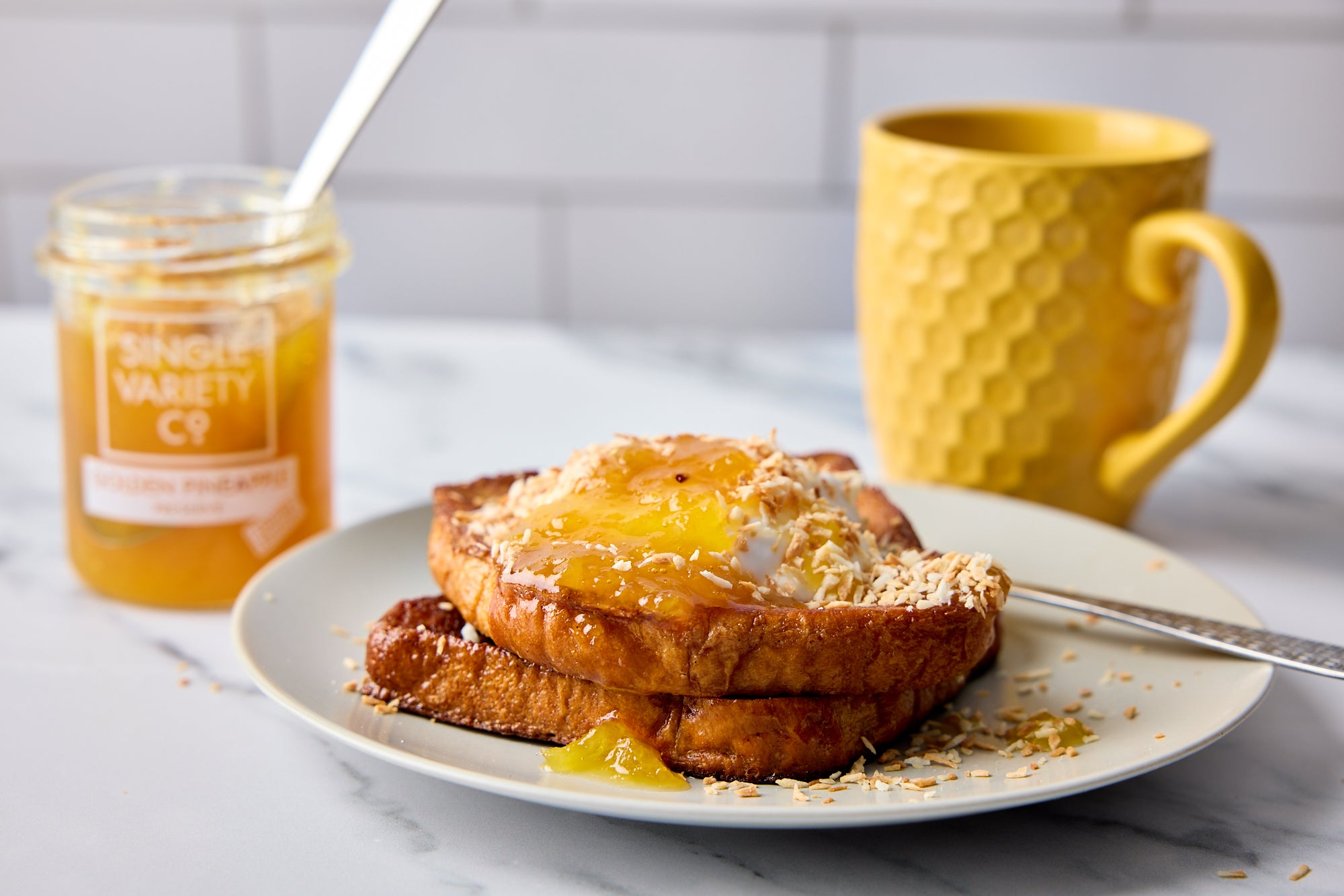 Coconut French Toast with Golden Pineapple Preserve: A Tropical Breakfast in 15 Minutes