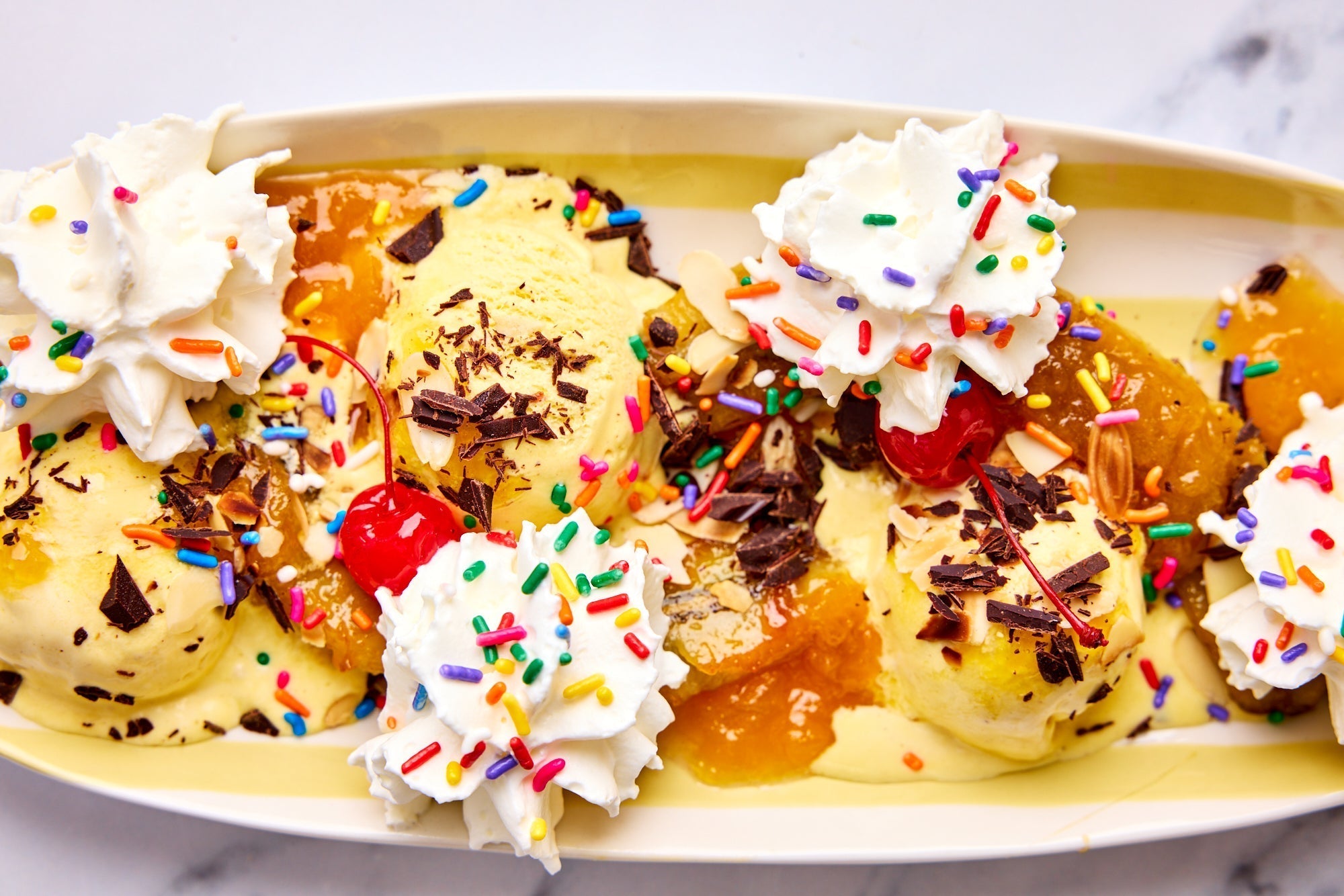 Boujee Banana Split Recipe with Amarillo Peach Preserve