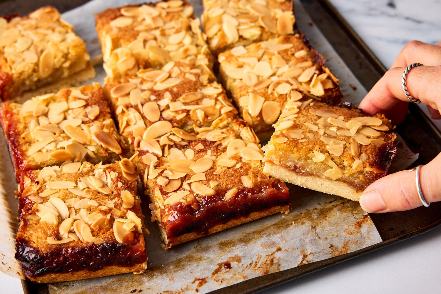 Gooseberry Bakewell Squares with Invicta Gooseberry Preserve