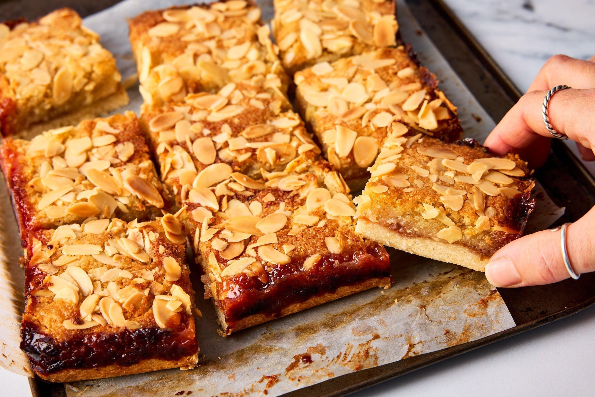 Gooseberry Bakewell Squares with Invicta Gooseberry Preserve