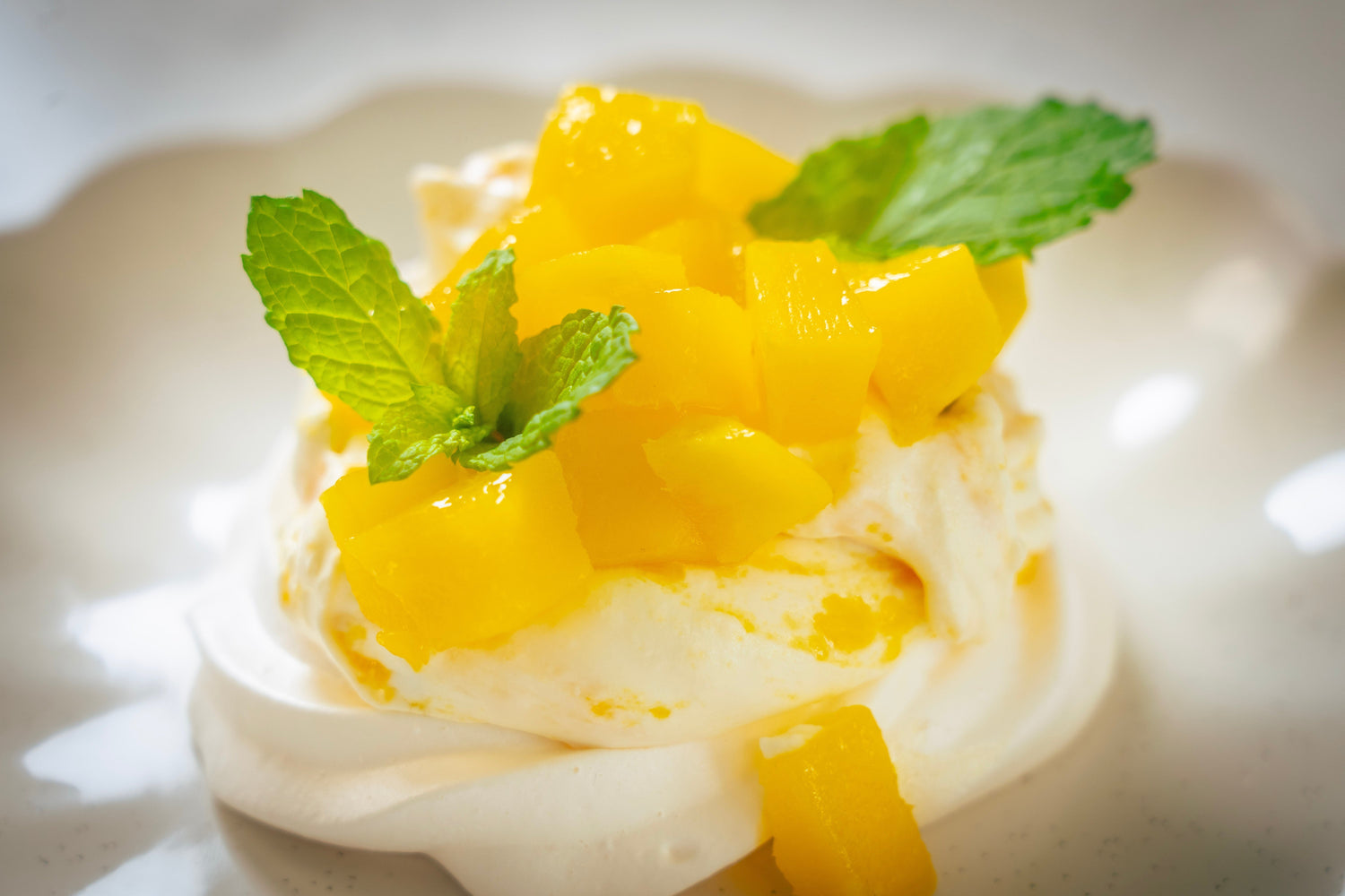 Prue Leith's Mango Pavlova with Passionfruit Preserve