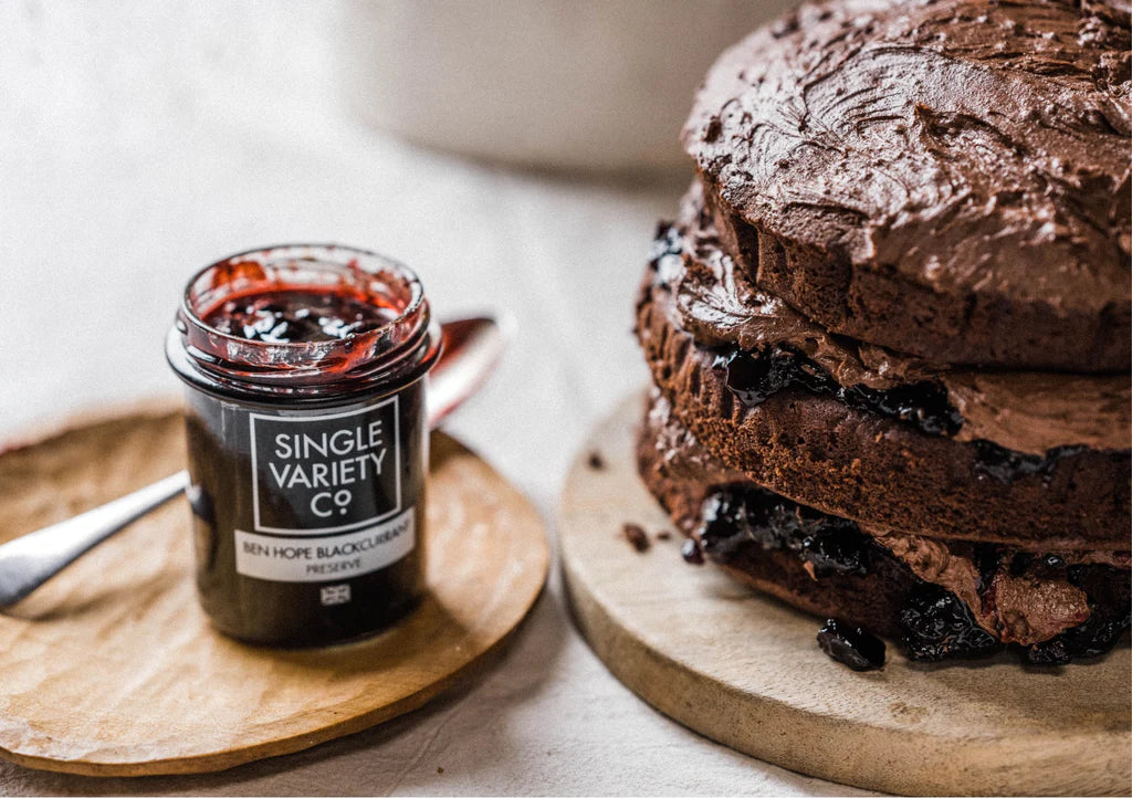 Double Chocolate Cake with Ben Hope Blackcurrant Preserve - Single Variety Co