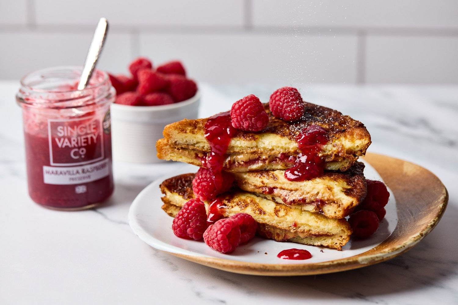 Stuffed Peanut Butter & Maravilla Raspberry French Toast