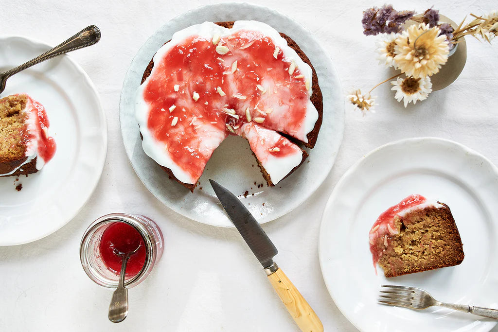 Rhubarb, Almond & Elderflower Cake - Single Variety Co